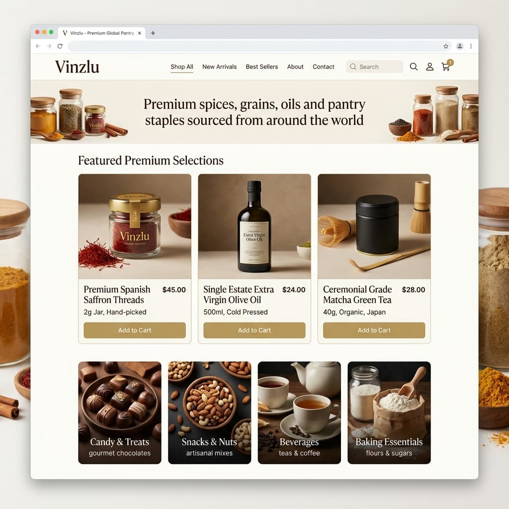 Vinzlu — Premium Pantry E-Commerce
